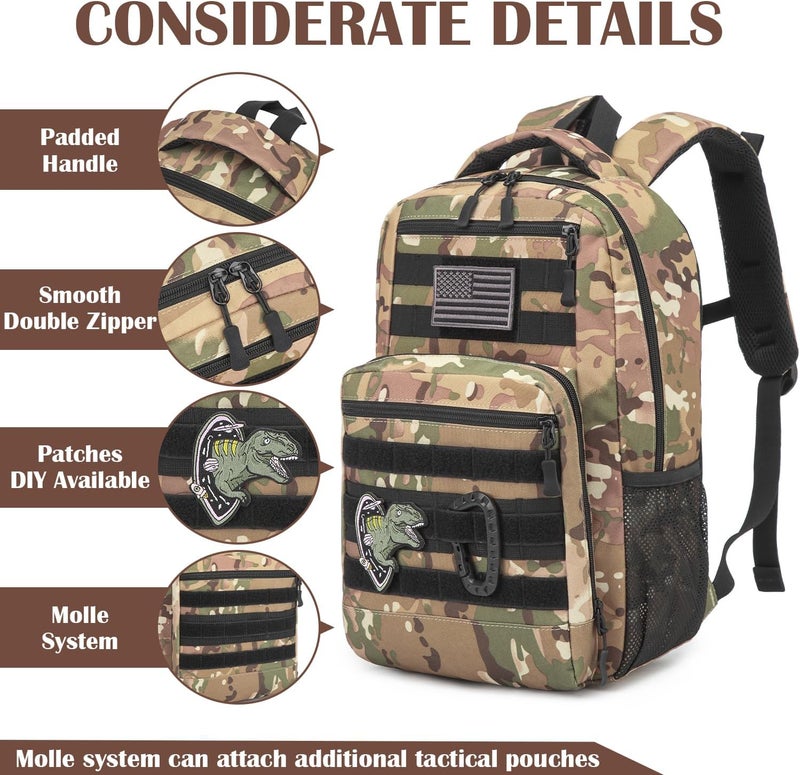 SunForMorning Kids Tactical Backpack Army Molle Bookbag Military Boys Backpack for School, Outdoor, Camping, CM - Image 4